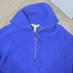 SPANX Womans Vibrant Blue Zip-Up Sweater